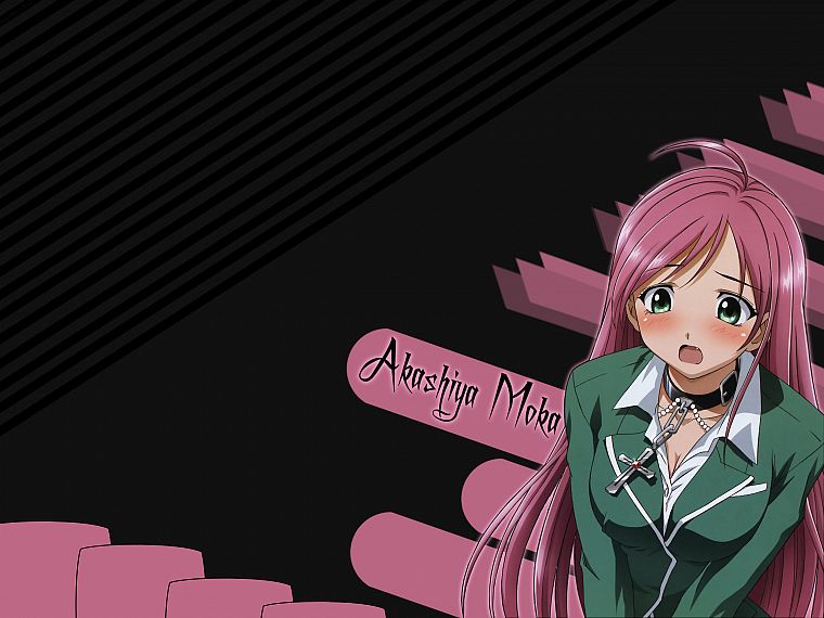 Akashiya Moka, anime, Rosario to Vampire - desktop wallpaper