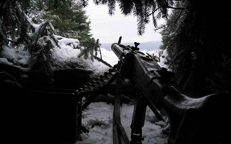 snow, machine gun, guns, World War II, mauser, hidden, Mg 42, 8x57mm Mauser, 7.92x57mm Mauser - desktop wallpaper