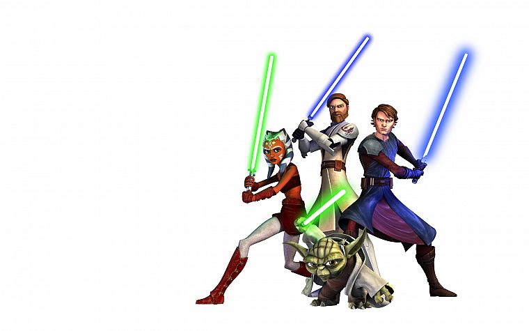 Anakin Skywalker, Yoda, Star wars: The Clone wars, Obi-Wan Kenobi, Ahsoka Tano - desktop wallpaper