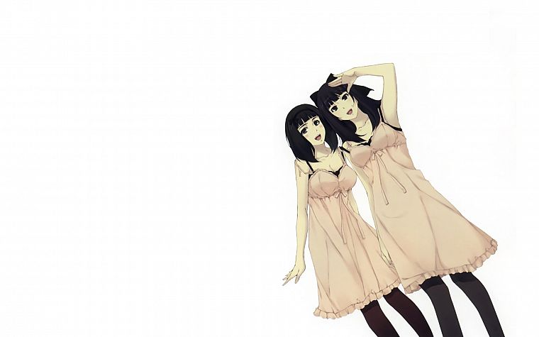 brunettes, dress, cat ears, anime girls, Sugina Miki - desktop wallpaper