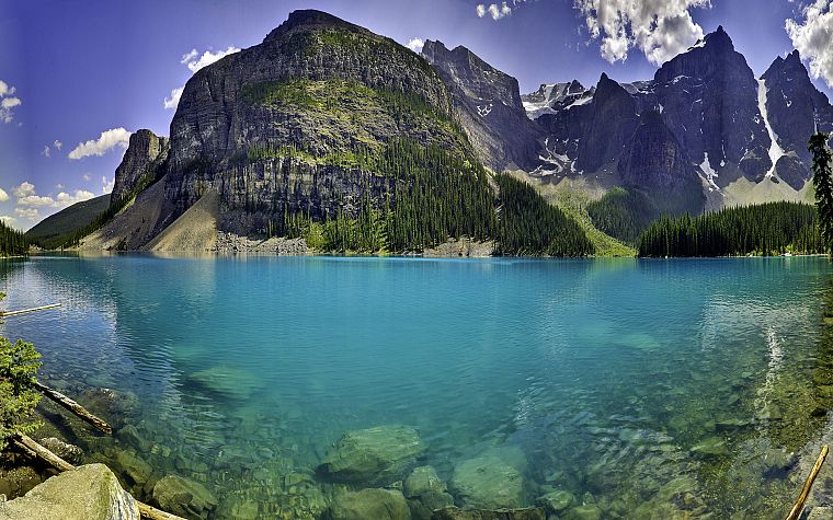 mountains, landscapes, nature, cliffs, Moraine Lake - desktop wallpaper