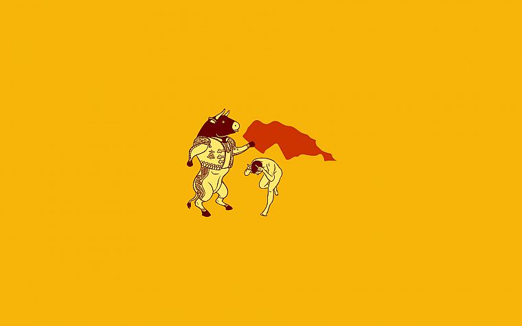 animals, funny, bull, simple background - desktop wallpaper