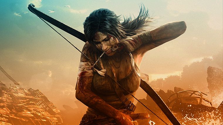 Tomb Raider, Lara Croft, bow (weapon), portraits - desktop wallpaper