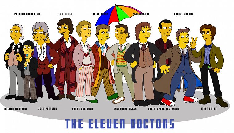 cartoons, The Simpsons, doctors, Doctor Who, crossovers - desktop wallpaper