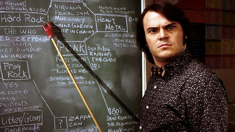 Jack Black, chalkboards, School of Rock, Dewey Finn - desktop wallpaper