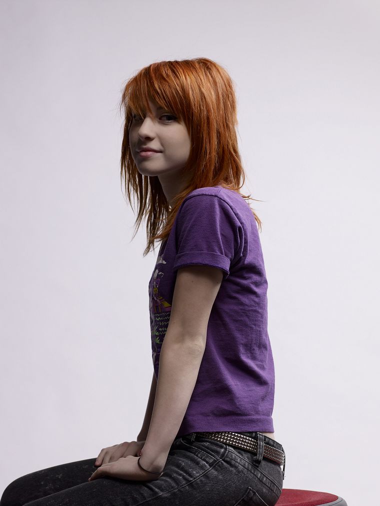 Hayley Williams, Paramore, music, redheads, singers, white background - desktop wallpaper