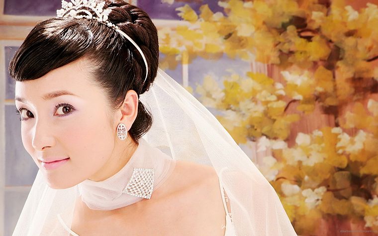 women, autumn, brides, Asians - desktop wallpaper