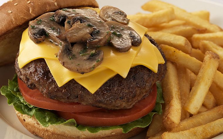 food, cheese, french fries, tomatoes, hamburgers, cheeseburgers - desktop wallpaper