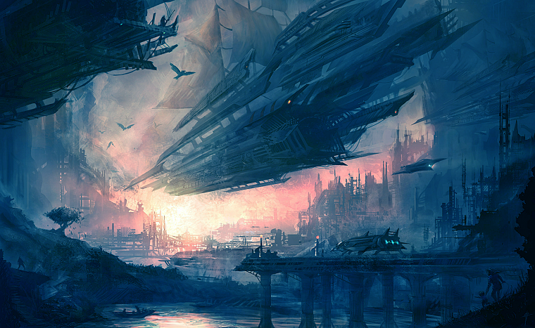 spaceships, vehicles, Alex Ruiz - desktop wallpaper