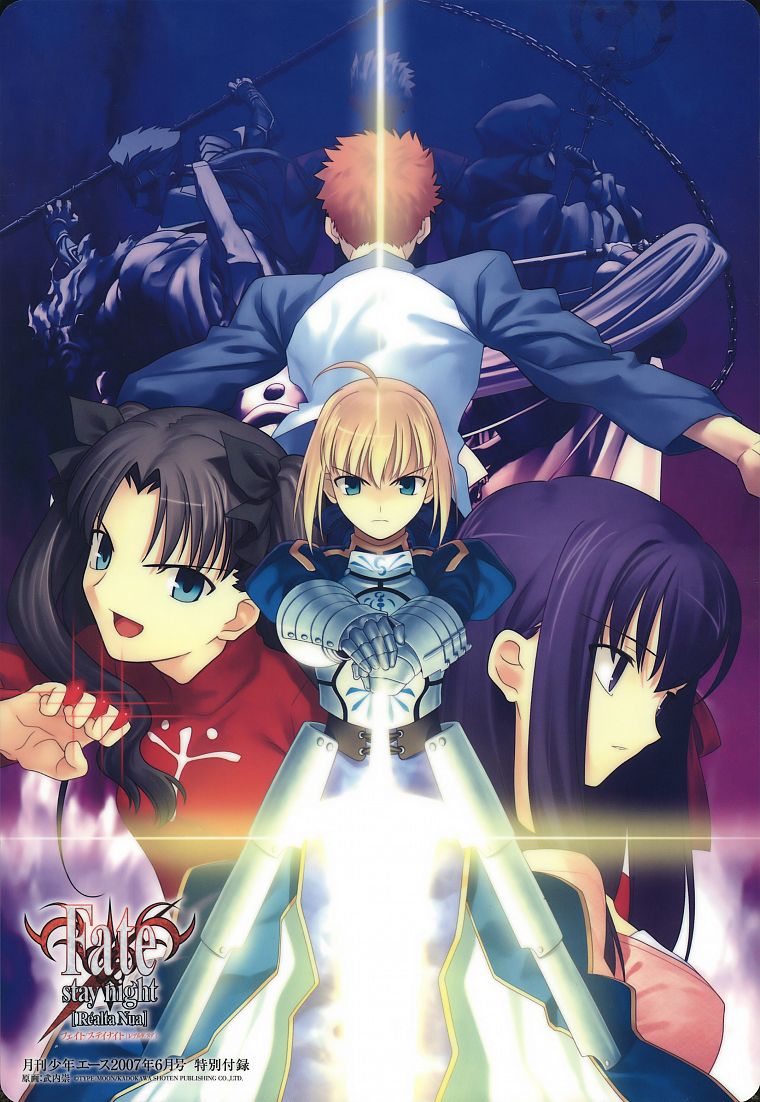 Fate/Stay Night, Tohsaka Rin, Emiya Shirou, Saber, Matou Sakura, Fate series - desktop wallpaper