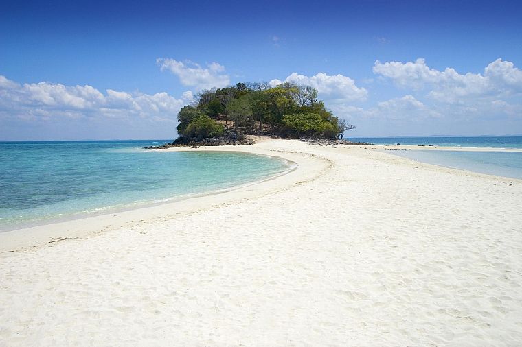 islands, white sand, sea, beaches - desktop wallpaper