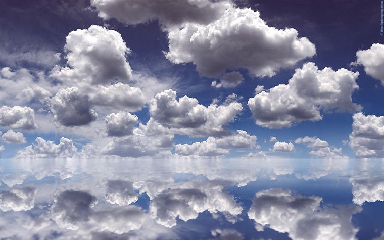 water, clouds, mirrors, skyscapes - desktop wallpaper