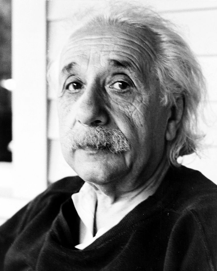 Albert Einstein, monochrome - desktop wallpaper