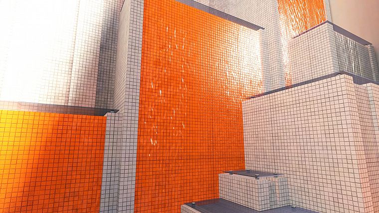 abstract, orange, cubes - desktop wallpaper
