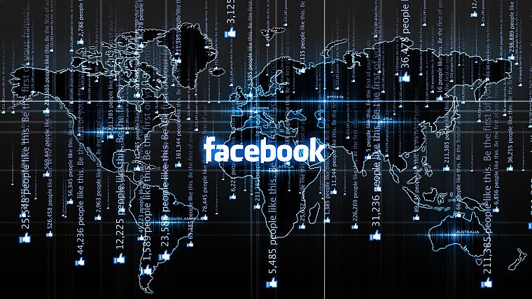 Facebook, maps, world map - desktop wallpaper