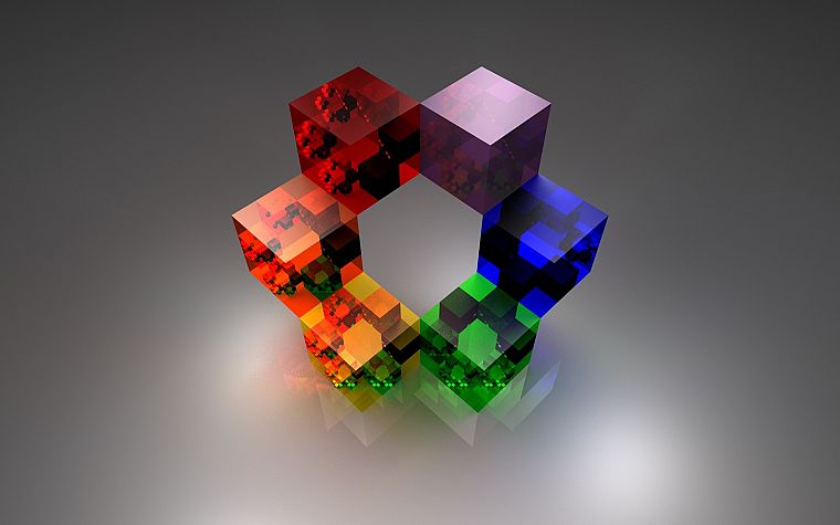 abstract, multicolor, cubes - desktop wallpaper
