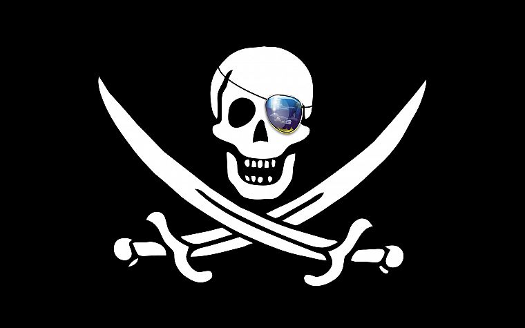 pirate flag, eye patch - desktop wallpaper