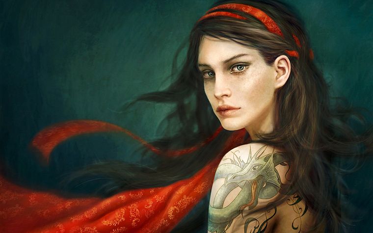 tattoos, dragons, artwork - desktop wallpaper