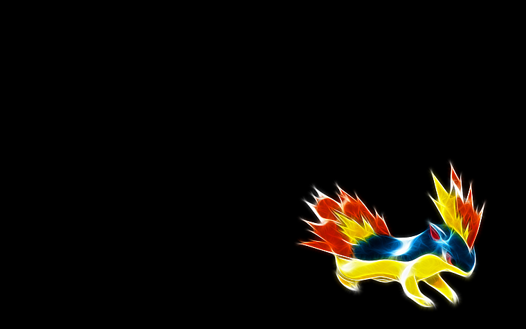 Pokemon, Quilava, black background - desktop wallpaper