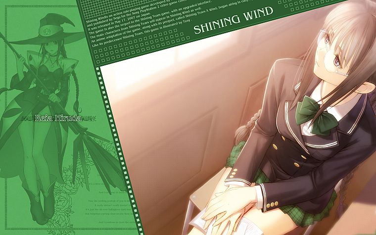 Tony Taka, school uniforms, meganekko, Shining Wind, Hiruda Reia, Shining series - desktop wallpaper