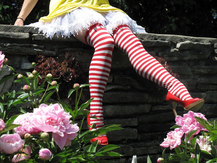 stockings, Ronald McDonald, striped legwear - desktop wallpaper