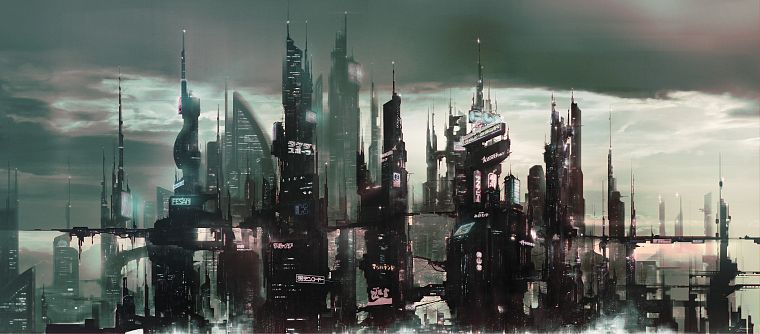 futuristic, future, Japanese, skyscrapers, cities - desktop wallpaper
