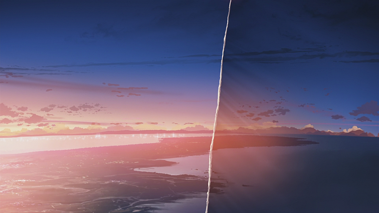 Makoto Shinkai, 5 Centimeters Per Second, artwork, anime, contrails - desktop wallpaper