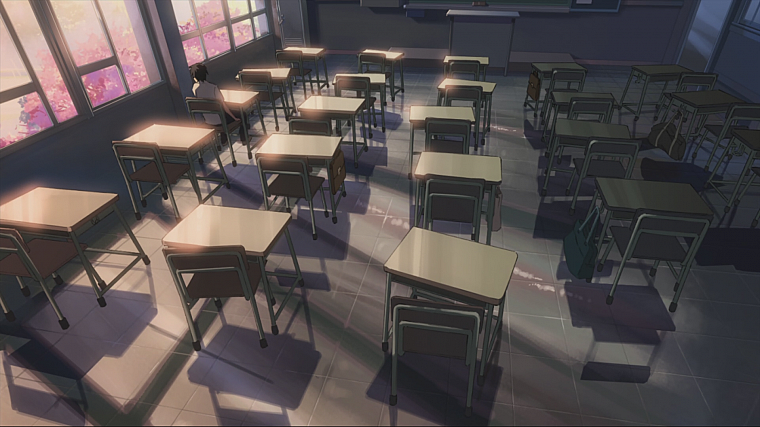 classroom, Makoto Shinkai, 5 Centimeters Per Second, artwork, anime - desktop wallpaper