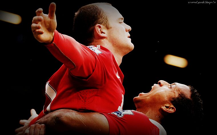 red, sports, soccer, devil, Wayne Rooney, nani, Manchester United - desktop wallpaper