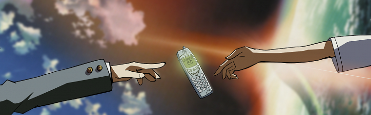 Makoto Shinkai, Voices of a Distant Star, reaching out, cell phones - desktop wallpaper