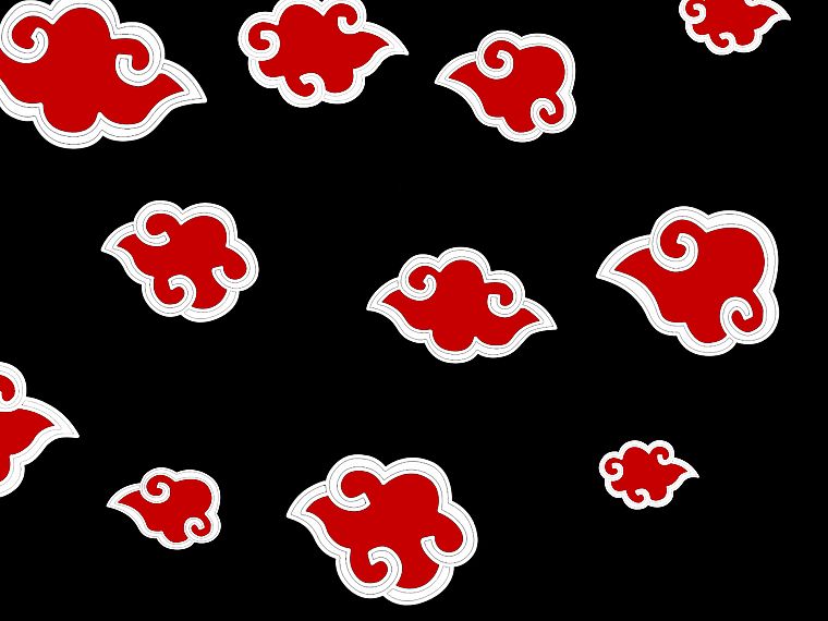abstract, clouds, red, patterns, Naruto: Shippuden, Akatsuki - desktop wallpaper