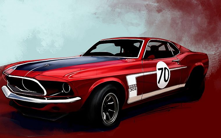 muscle cars, boss, racer, vehicles, Ford Mustang - desktop wallpaper