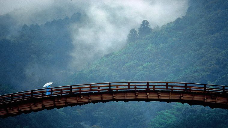 Japan, landscapes, Yamaguchi Prefecture, Kintai Bridge - desktop wallpaper
