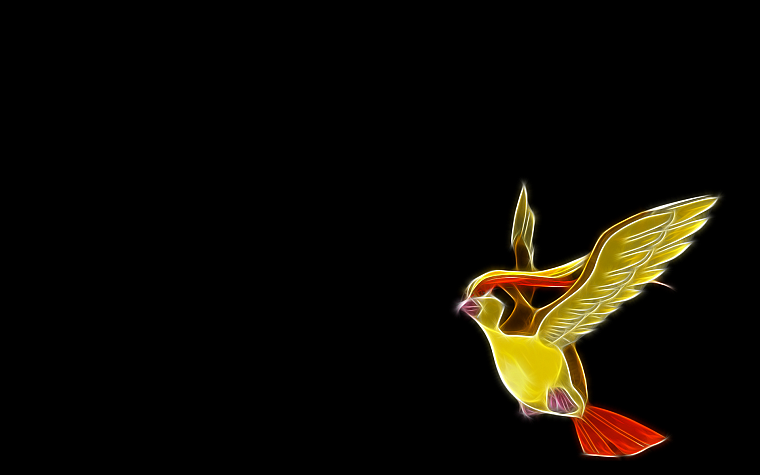 Pokemon, black background, Pidgeotto - desktop wallpaper