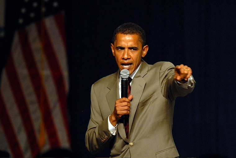Barack Obama, Presidents of the United States, American Flag, microphones - desktop wallpaper