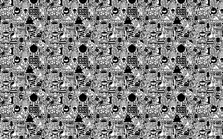 black and white, text, retro, pop art, JThree Concepts, Jared Nickerson - desktop wallpaper