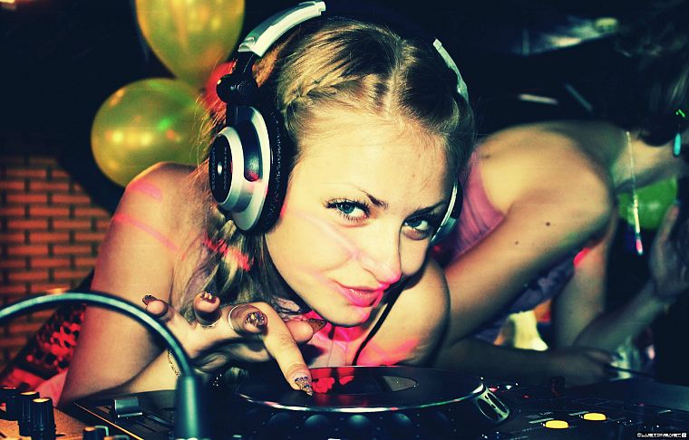 headphones, women, music, models, DJ - desktop wallpaper