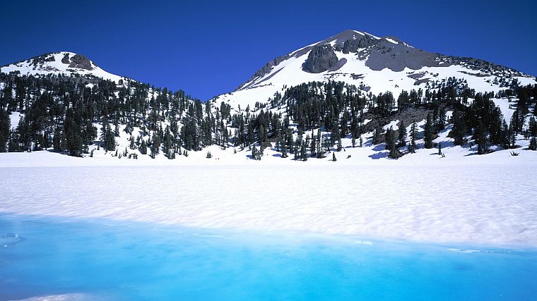 ice, landscapes, snow, peak, California, Helen, National Park, Lassen Volcanic National Park - desktop wallpaper