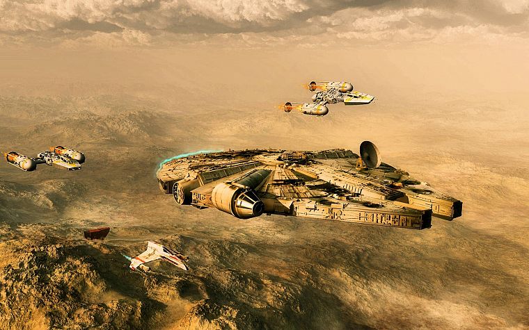 Star Wars, spaceships, artwork, vehicles, 3D - desktop wallpaper