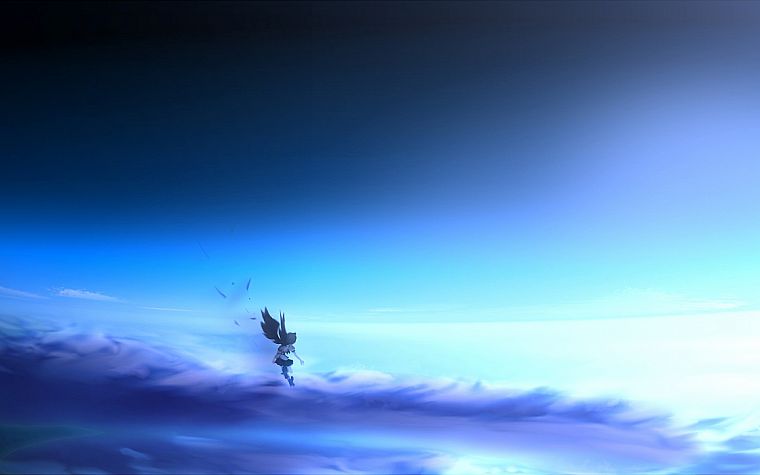 video games, Touhou, Shameimaru Aya, skyscapes, tengu - desktop wallpaper