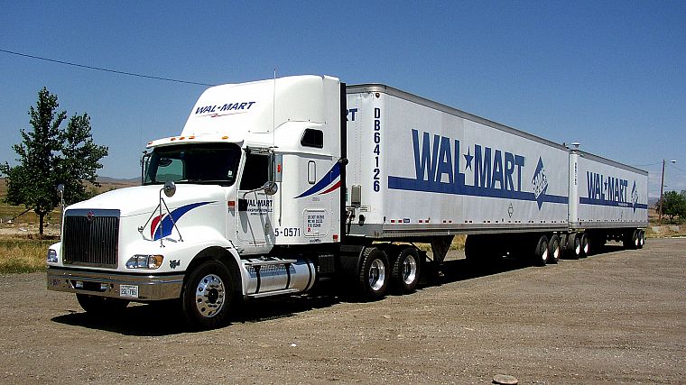 trucks, semi, Walmart, turnpike doubles, vehicles - desktop wallpaper