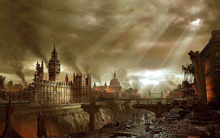 England, post-apocalyptic, London, Big Ben - desktop wallpaper