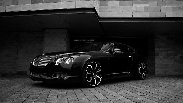 black and white, cars, monochrome, Bentley Continental GT - desktop wallpaper