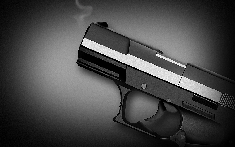 smoking, guns, handguns, Walther P99, renders - desktop wallpaper