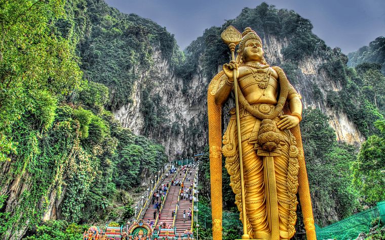 jungle, Buddha, statues, HDR photography - desktop wallpaper