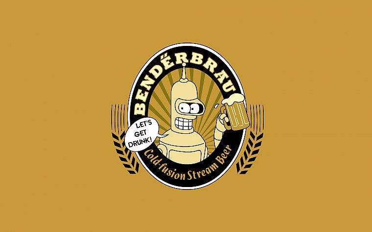 beers, Futurama, Bender - desktop wallpaper