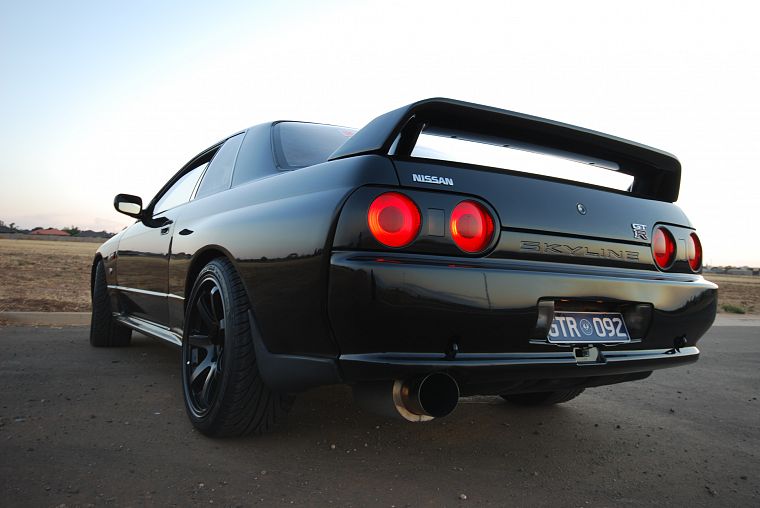black, Nissan, Nissan Skyline R32, Nissan Skyline R32 GT-R, rear angle view - desktop wallpaper