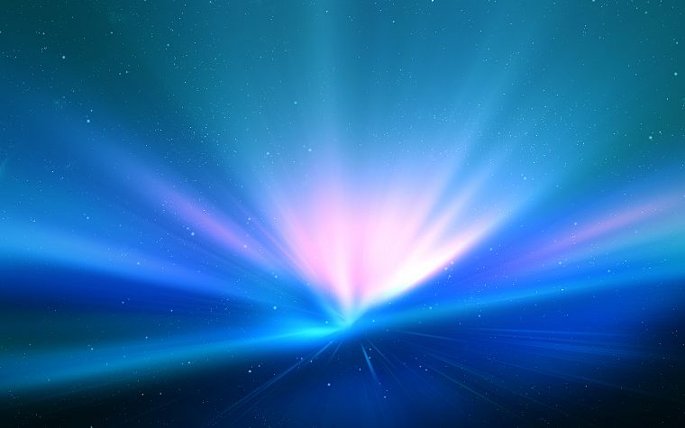 abstract, blue, minimalistic, Mac, aurora borealis - desktop wallpaper