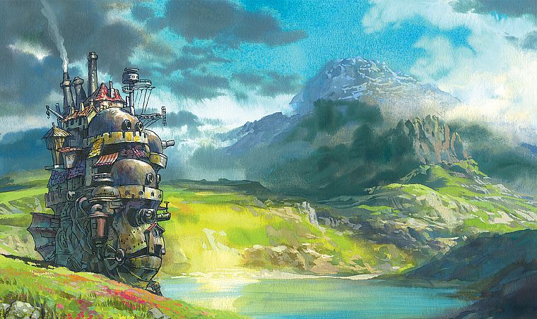Hayao Miyazaki, castles, steampunk, Studio Ghibli, Howl's Moving Castle - desktop wallpaper