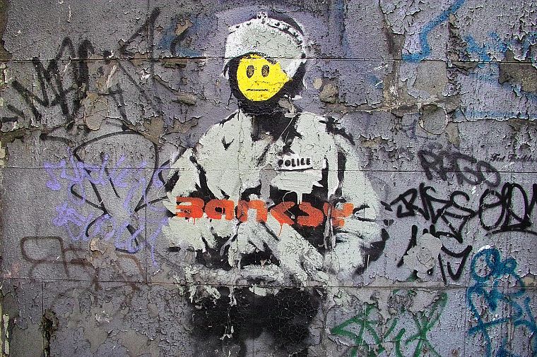 graffiti, Banksy, street art - desktop wallpaper